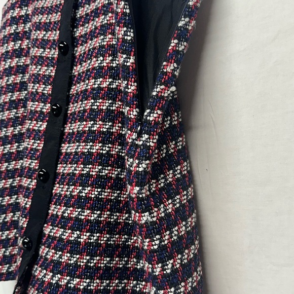 LOFT Size 14P Petite Plaid‎ Tweed Faux Button-Front Skirt
Red White Blue & Black - Picture 10 of 13